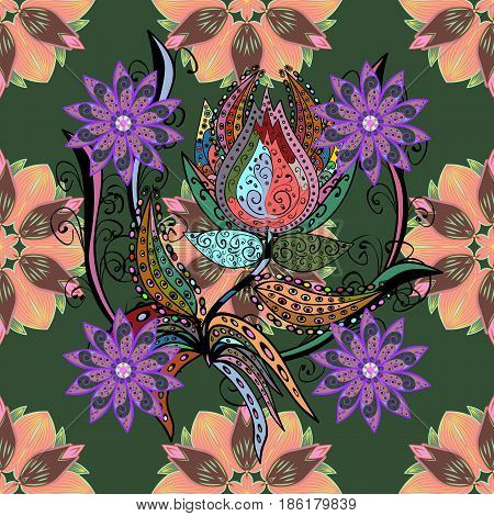 Tiled Mandala Design Best For Print Fabric Or Papper And More. Red Background. Vector Mandala. Boho 
