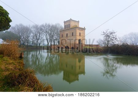Ancient Building From Po River Lagoon, Italy