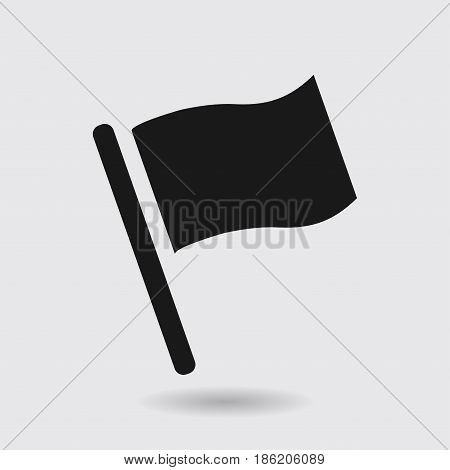 Flag icon. Location marker symbol. Flat design style.