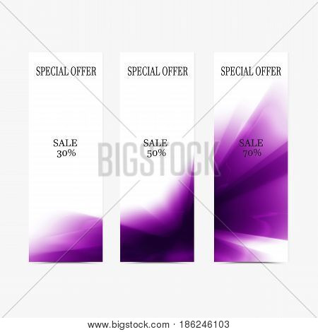 Vector banner pink smooth blurry background. Abstract futuristic colorful texture.