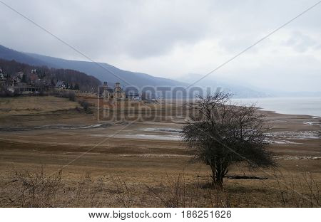 Mavrovo lake, the artificial lake in Macedonian republic