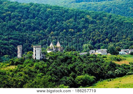 Scenic View Of Chervonohorod Castle Ruins Nyrkiv Village, Ternopil Region, Ukraine