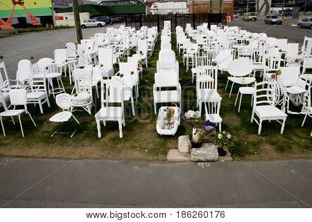 White Chairs Christchurch Downtown earthquake Memorial 185