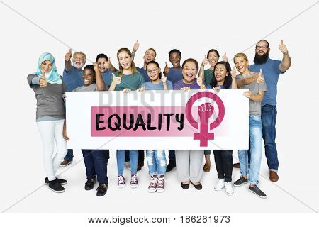 Diverse woman together with equality concept