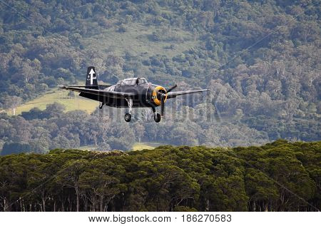 Albion Park Australia - May 6 2017. Grumman TBM-3 Avenger is an American torpedo bomber. Wings Over Illawarra is an annual air show held at Illawarra Regional Airport.