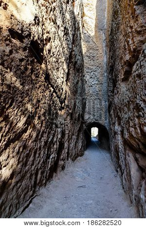View ancient corridor Pena Cortada, Spain HD