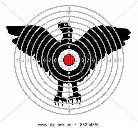 target shooting range in centre of bird eagle vector