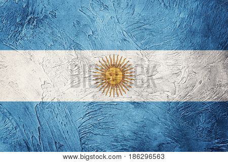 Grunge Argentina Flag. Argentina Flag With Grunge Texture.