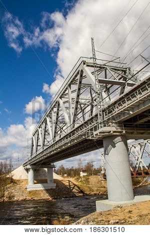 Russia. The Leningrad Region. Losevo. Bridge over the Vuoksa River
