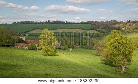 Landscape view of Hughenden Valley High Wycombe UK