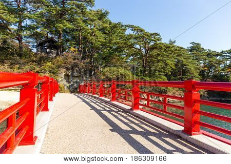 Red bridge cross to Fukuurajima Island