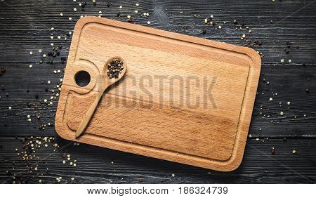 Cutting Board Spoon And Seasoning