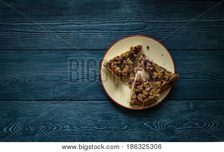 Top View Of Sliced Cake On The Plate