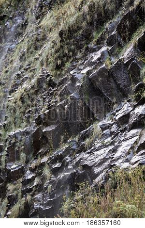 Risco Waterfall of the Twenty-five Fountains Levada hiking trail Madeira Portugal