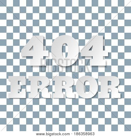 Error 404 page layout vector design. Paper letters and numbers. Vector illustration