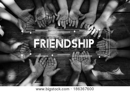 Diversity hands community together friendship 