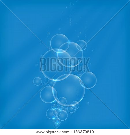 soap bubbles in the light rays of the shining rise up