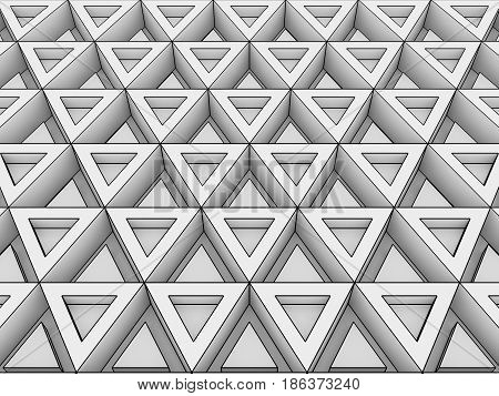 Equilateral Triangles - White Abstract Background
