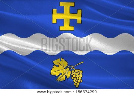 Flag of Creteil is a commune in the southeastern suburbs of Paris France. 3d illustration