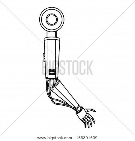 hand of metallic cyber or robot made from mechanical vector illustration