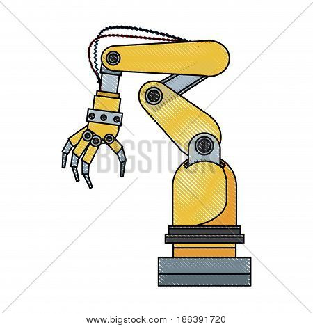 arm hand cyber machine industry vector illustration