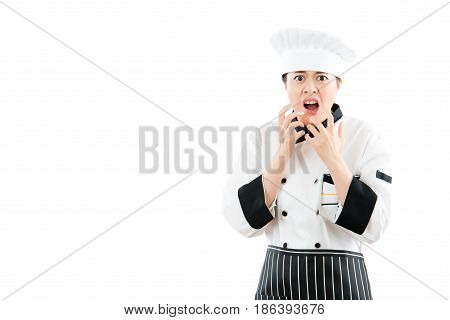Angry Cook Woman Feel Crazy And Shouting