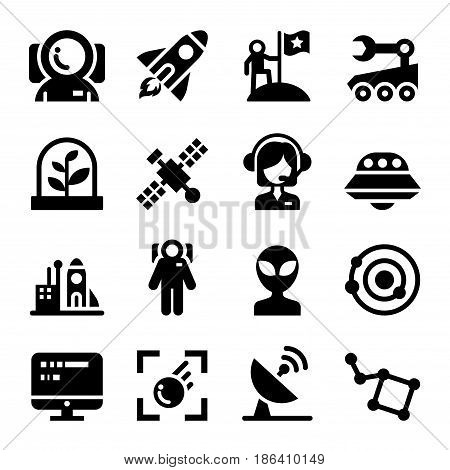 Space icons set vector illustration Graphic design