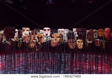 VENICE ITALY - MAY 10: The Chilean pavilion. Installation view of work by Bernardo Oyarzun in 