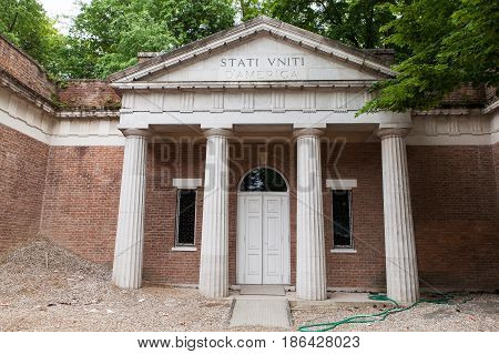 VENICE ITALY - MAY 10: View of the USA pavilion at Venice Biennale on May 10 2017