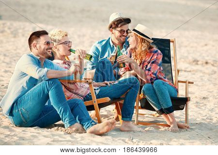 Group Of Friends Having Fun On The Beach