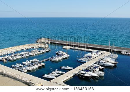 View of the port of Sperlonga Lazio Italy