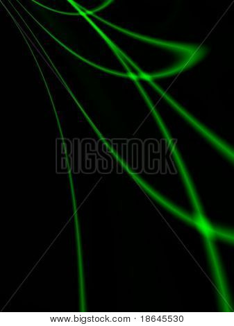 Imagen fractal de luz dispersada en un show de luces láser abstracta.