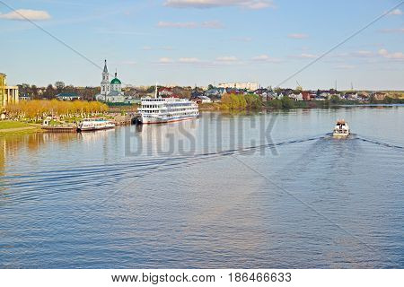 Tver, russia - may 07.2017 Navigation on the Volga River