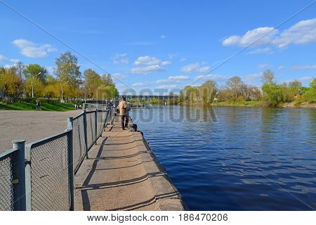 Tver Russia - may 07.2017. A Quay of the Tvertsa River