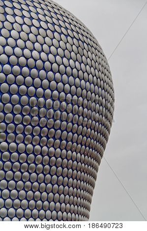 Birmingham England - October 2012: Modern sleek iconic and futuristic architecture of the Bullring a giant shopping centre in Birmingham England. Bullring Shopping Centre was masterplanned and designed mainly by Benoy