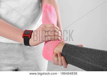 Physiatrist doing foot massage