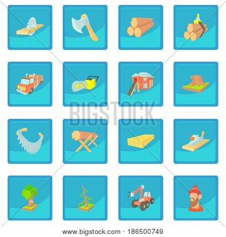 Timber industry icon blue app for any design vector illustration