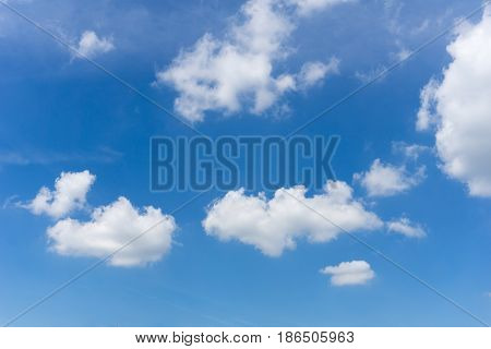 View on beautiful white clouds in a blue sky. Clouds and Skies in the Morning. Fresh Air. Cloudy Weather. Cloud Formations. White Clouds
