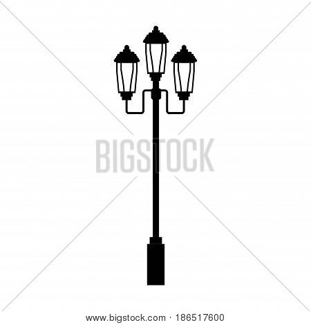 pictogram lamp post light street ornament vector illustration