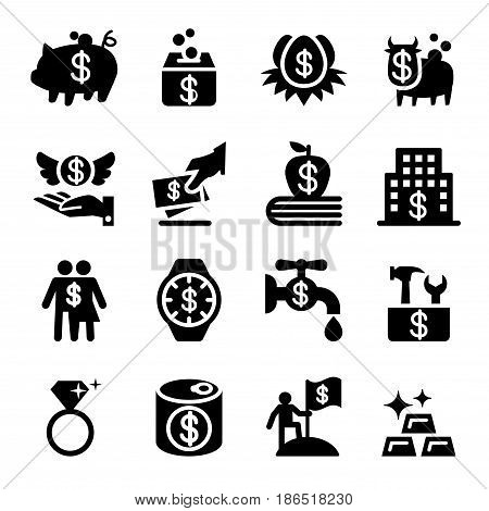 Saving money icon set Vector vector illustration Graphic design