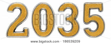 2035 Inscription, Isolated On White Background, 3D Render