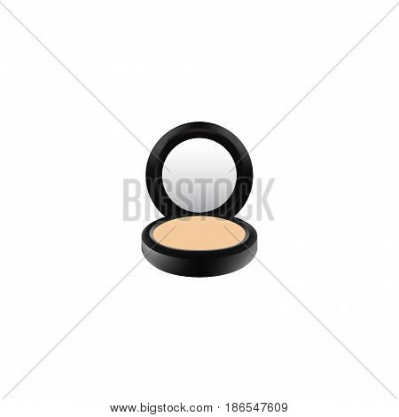 Realistic Powder Element. Vector Illustration Of Realistic Blusher Isolated On Clean Background. Can Be Used As Blusher, Powder And Makeup Symbols.
