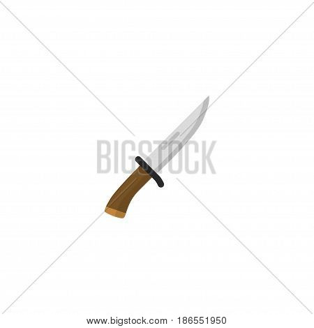Flat Knife Element. Vector Illustration Of Flat Hunting Cutter Isolated On Clean Background. Can Be Used As Cutter, Knife And Hunting Symbols.