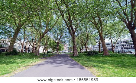 Queens park by Terminus terrace and the Southampton Docks