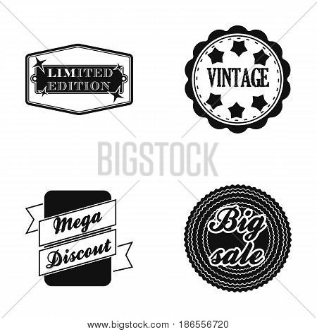 Limited edition, vintage, mega discont, dig sale.Label, set collection icons in black style vector symbol stock illustration .