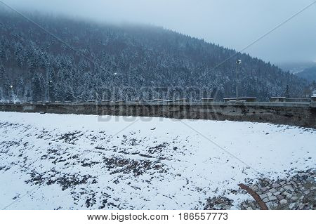 Dam over Mavrovo Lake, Mavrovo National Park, Republic of Macedonia