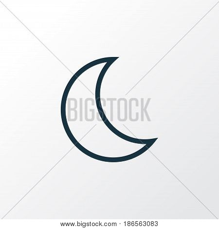 Nigth Outline Symbol. Premium Quality Isolated Moon Element In Trendy Style.