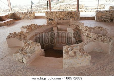 Baptistery in the ruins in Stobi archaeological site
