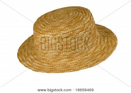 Straw hat on white background