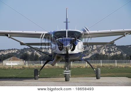 Aircraft on the airstrip ready to fly
